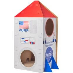 Cat Supplies Store 25 Frisco Spaceship Cardboard Cat House, 2-Story